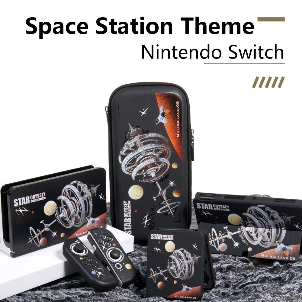 Hard Case Pelindung Penyimpanan Kartu OLED Tema Space Station Untuk Nintendo Switch