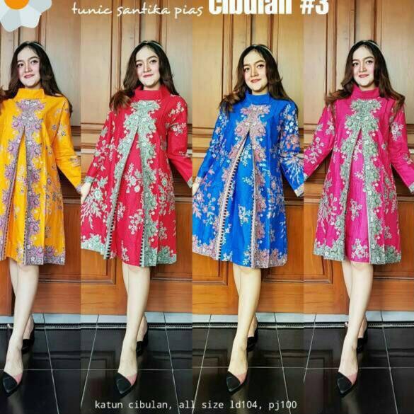 TUNIK BATIK SANTIKA PIAS CIBULAN #3 TUNIC BATIK CEWEK AYU LONG SERAGAM BATIK KERJA WANITA MUSLIM {BD