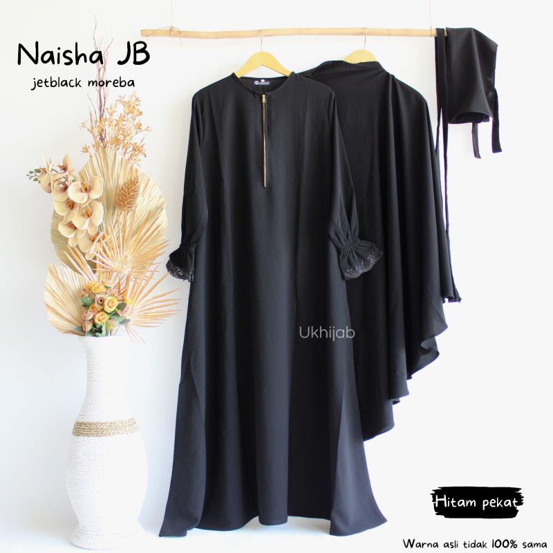 Set Naisha Jetblack Moreba + Cadar Bandana Poni