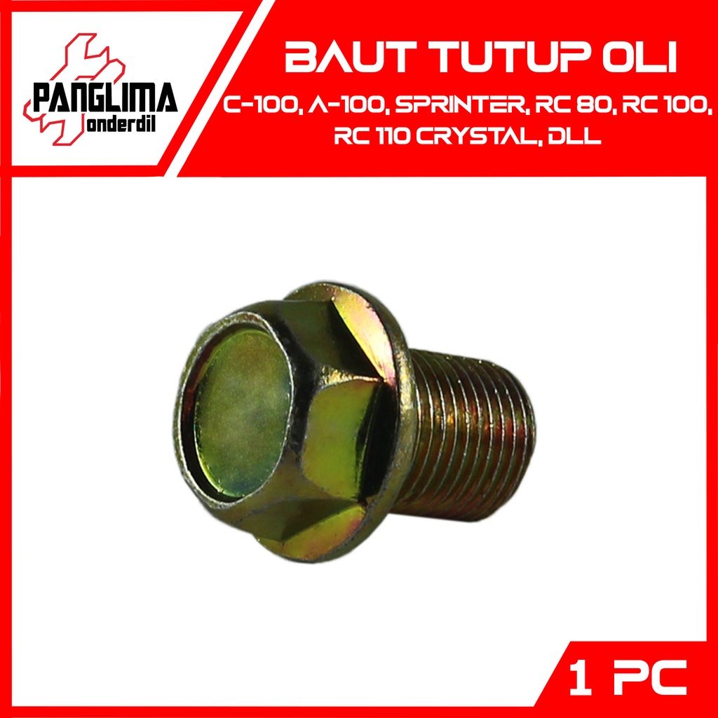 Baut Tutup Oli  Suzuki M14 Satria 2 Tak &amp; Shogun 110-Kebo &amp; A100-A 100 &amp; Sprinter &amp; RC80-RC100 &amp; RC110 Crystal-RC 80-100-110 &amp; Tornado GS-GX Baud Tap Mesin Bawah