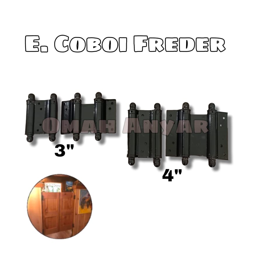 Engsel Pintu Per Koboi Kobra Cobra 3&quot; 4&quot; merk Freder Hitam