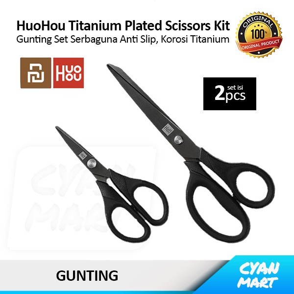 

Jualan Gunting Serbaguna Huohou Titanium Plated Scissors Black Sharp Non Slip Bagus
