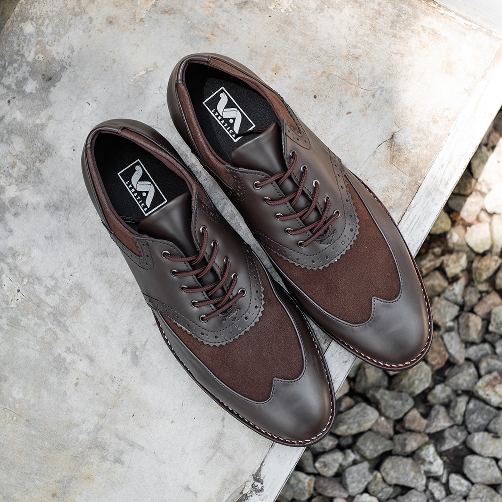 LEEDS BROWN |ManNeedMe x Lvnatica| Sepatu Pantofel Pria Formal/Kantor ORI