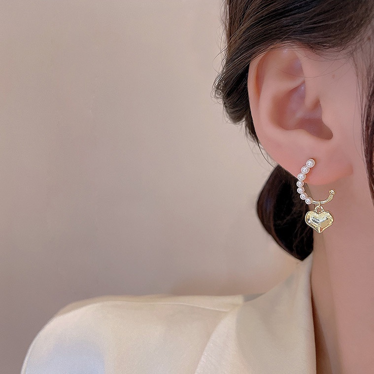 Anting Stud 925 silver needle Aksen Mutiara Untuk Wanita