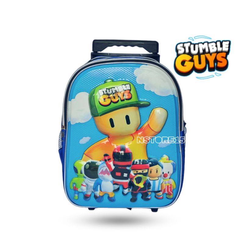 Tas troli anak, Ransel troli anak sd karakter stumble guys tas sekolah anak laki laki terbaru Realpict