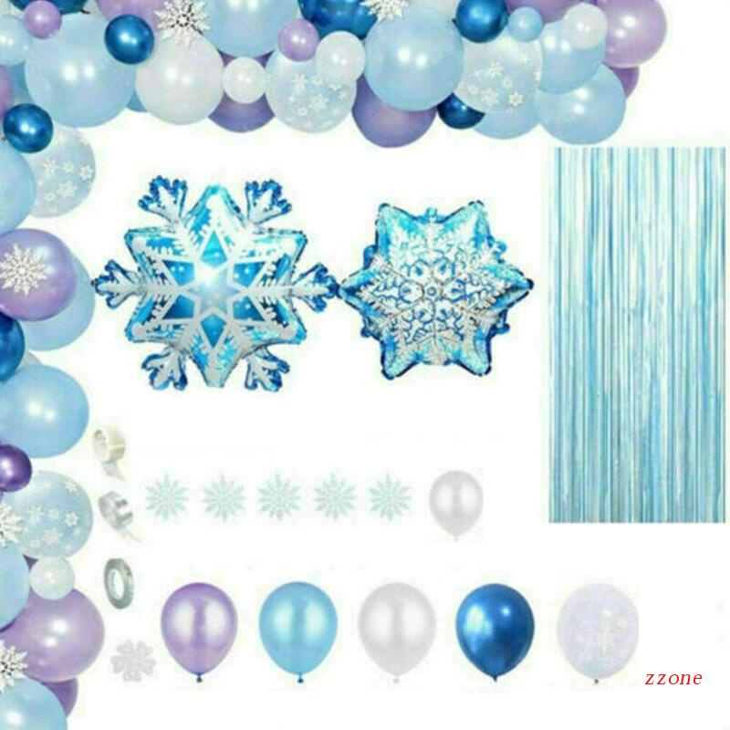 Set Balon Tema Natal Bentuk Kepingan Salju Untuk Pesta Ulang Tahun