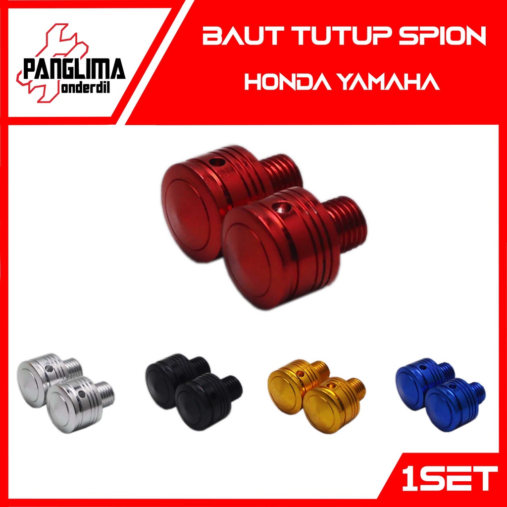 Baut Tutup Spion Variasi 1 Universal Ymh-Honda Warna Merah-Silver-Biru-Emas-Hitam Baud Sepion