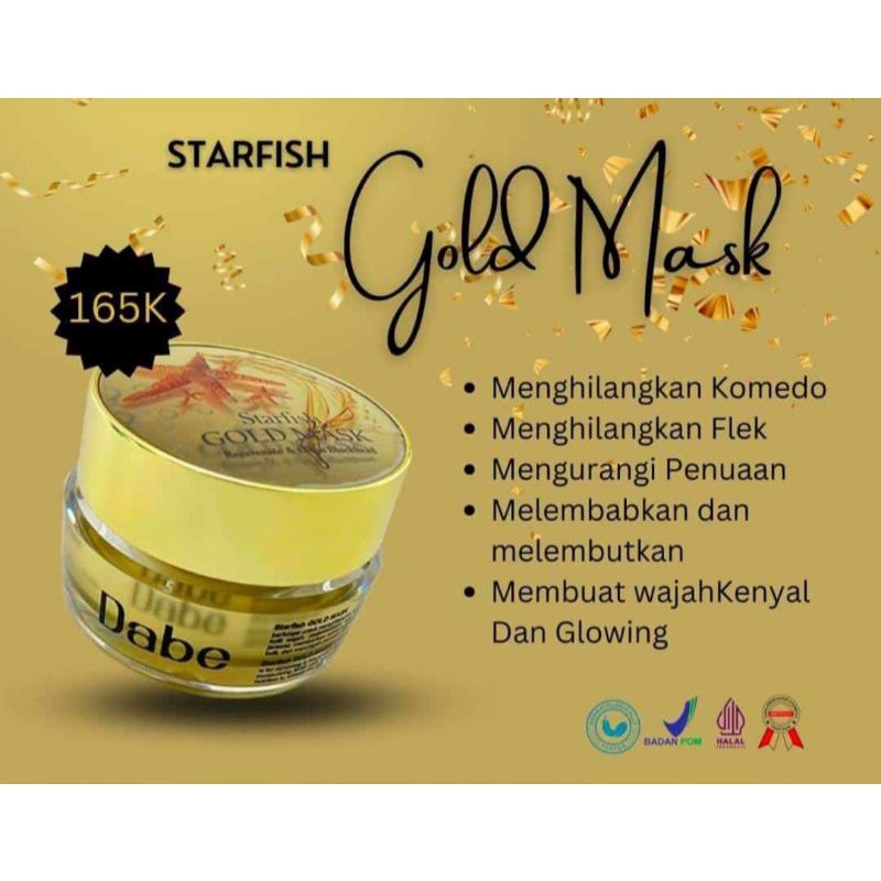 MASKER BINTANG LAUT DABEBEAUTE/ MAKSER DABEBEAUTE / STARFISH GOLD MASK DABEBEAUTE / MASKER PREMIUM