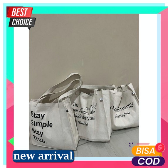 Tas Totebag Tote Totbag Totebeg Totobag Totte Bag Wanita Resleting Bahan Kanvas Tas Tad Taa Sekolah 