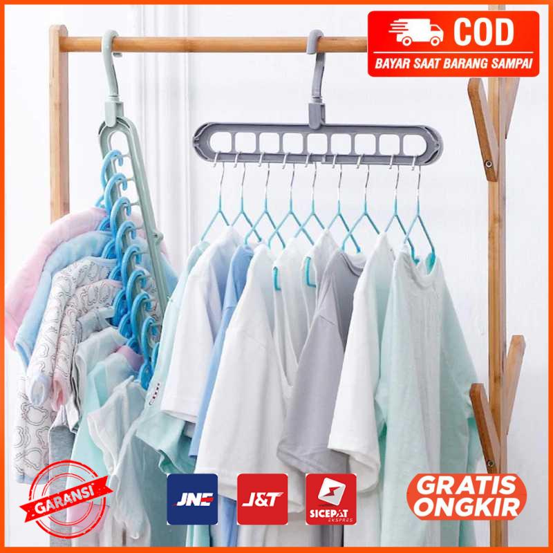 Magic Clothes Hanger Gantungan Baju Serbaguna 9 Lubang D4683