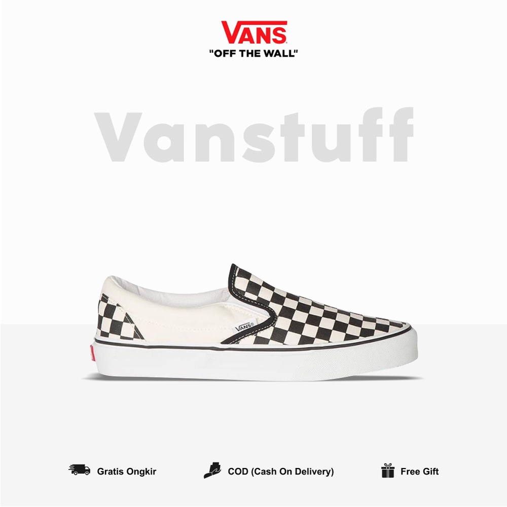 Slip On Clasic Checkerboard Couple Pria dan Wanita Original 100% BNIB Global Market Authentic Guarated Catur Ori