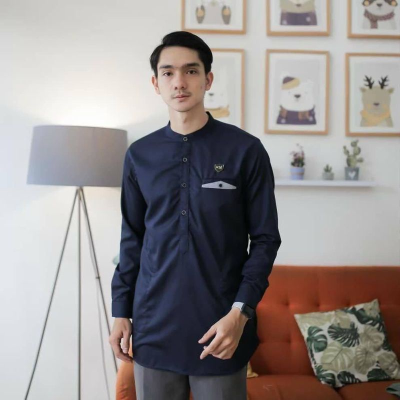 Baju Koko Pria Gus Azmi Syubbanul Muslimin Batik Katun Halus Hadroh Azzahir Hilwa Ala Santri Modern