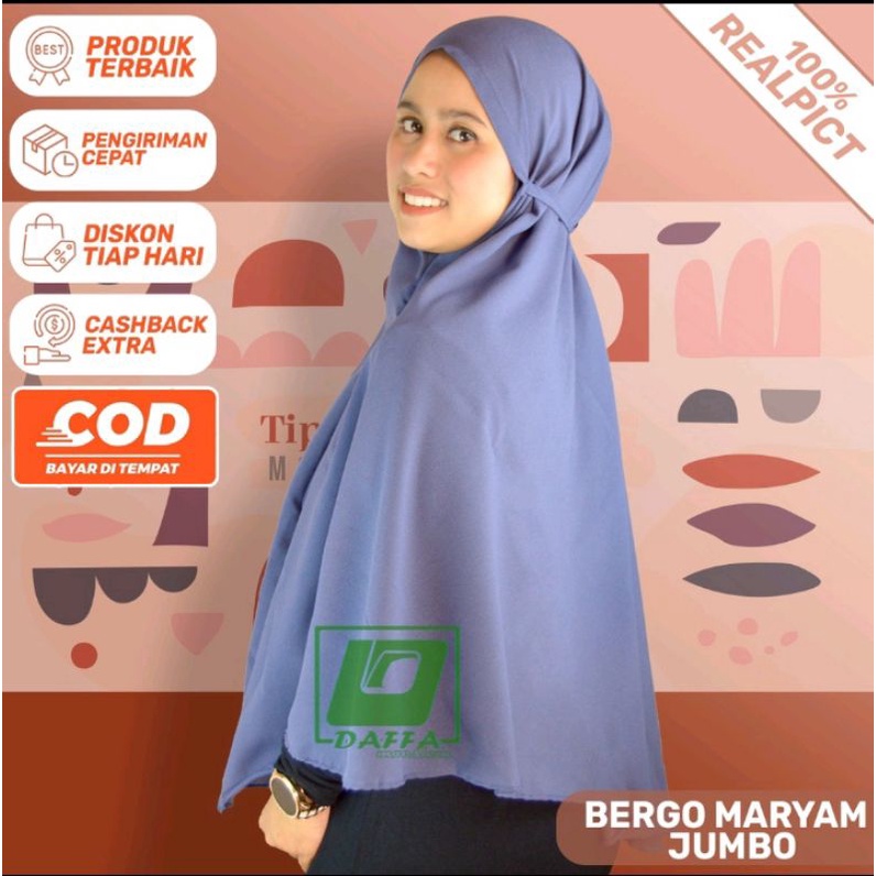 BERGO MARYAM JUMBO / HIJAB INSTAN MARYAM / BERGO TALI