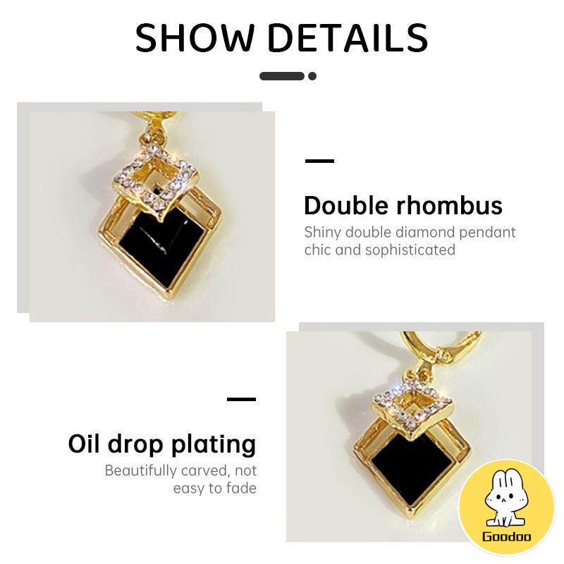 Anting titanium Berlian Rhombus bentuk minyak Drop anting Cinta modis anting-anting High-end wanita -Doo