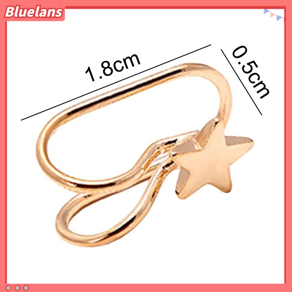 Bluelans 1Pc Women U Type Cubic Zirconia Faux Pearl Non Piercing Ear Cuff Clip Earring