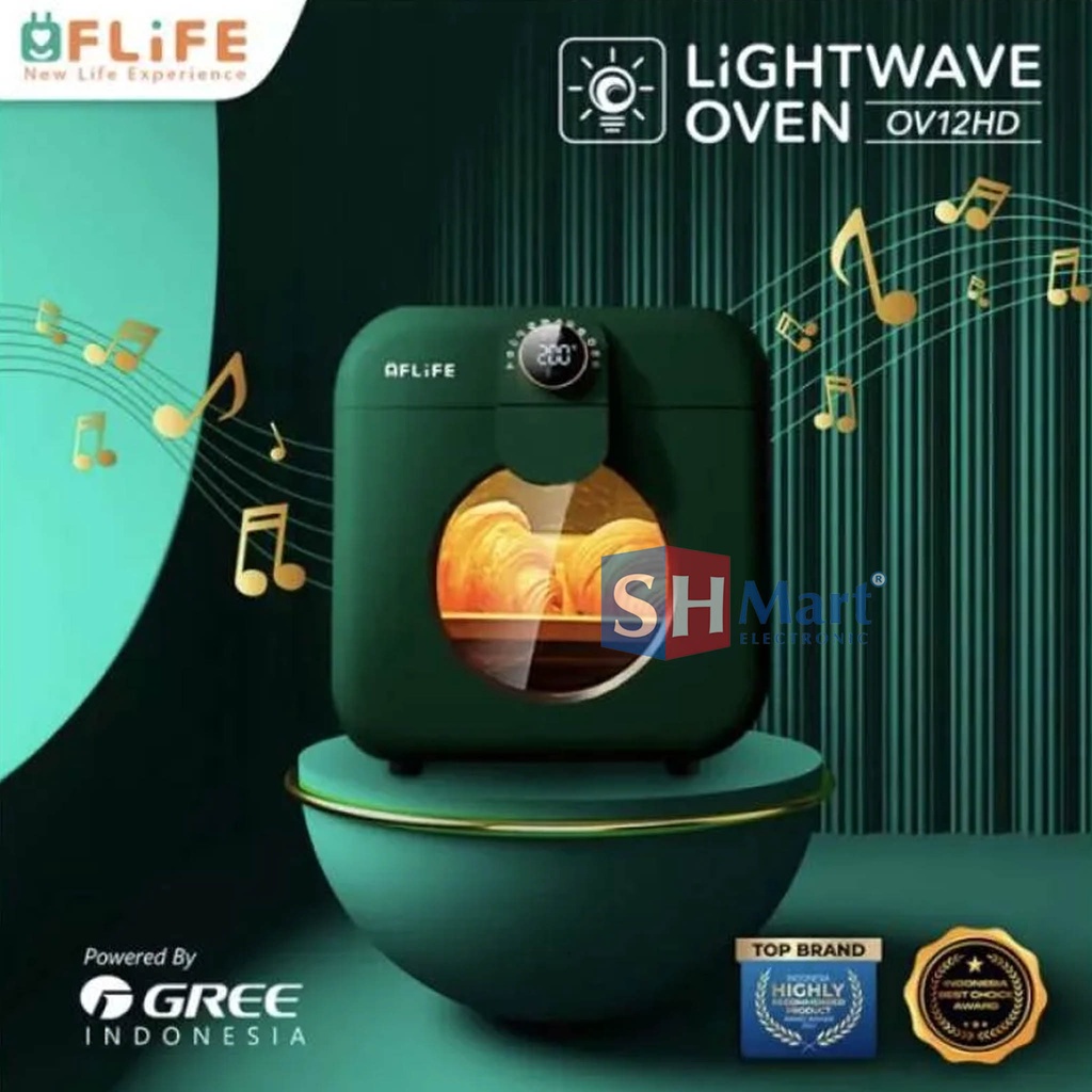 AIR FRYER OVEN FLIFE LIGHTWAVE KAPASITAS 12 LITER 10 IN 1 OV-12HD / OV12HD GARANSI RESMI