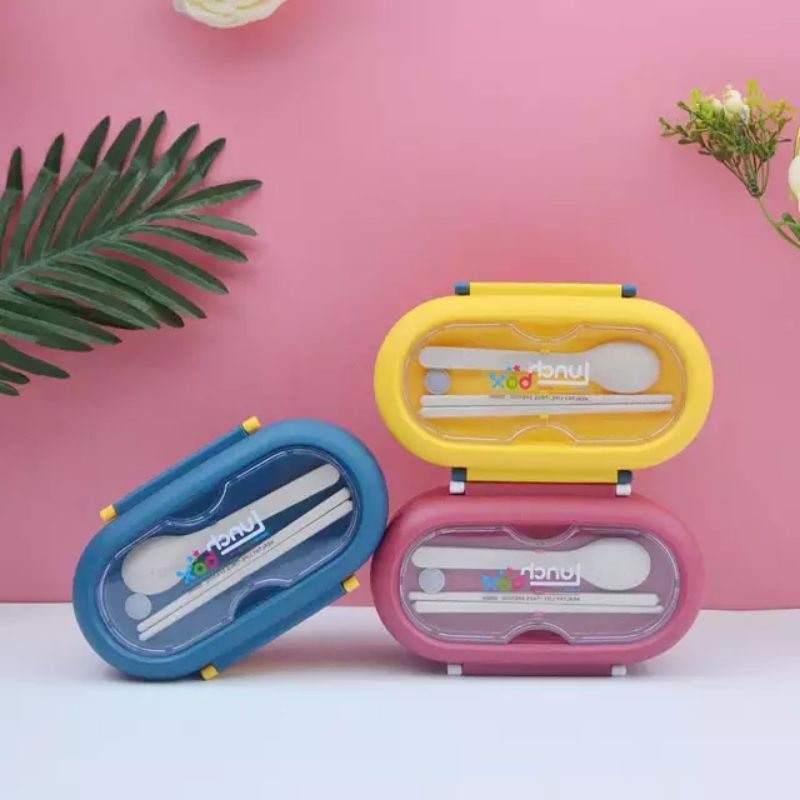 LUNCHBOX KOTAK MAKAN SET DENGAN SOUP CUP OVAL ANTI TUMPAH 1000ML DAN 330ML