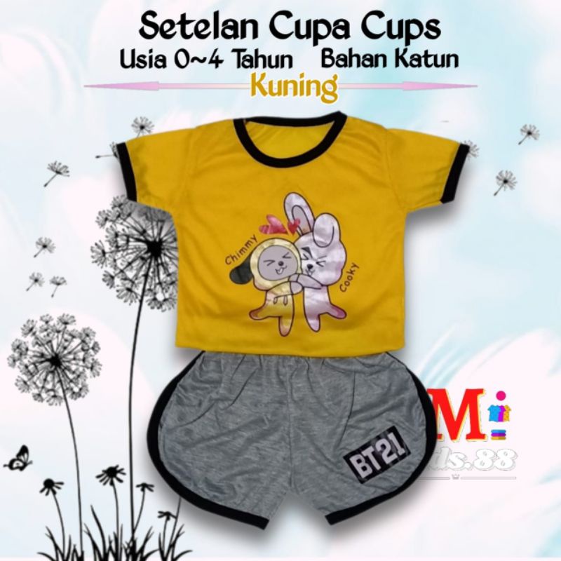 Setelan Baju Anak Playset/CUPA CUPS set anak perempuan/CHIMMY COOKY/size S,M,L,XL,XXL buat usia 0-4 tahun