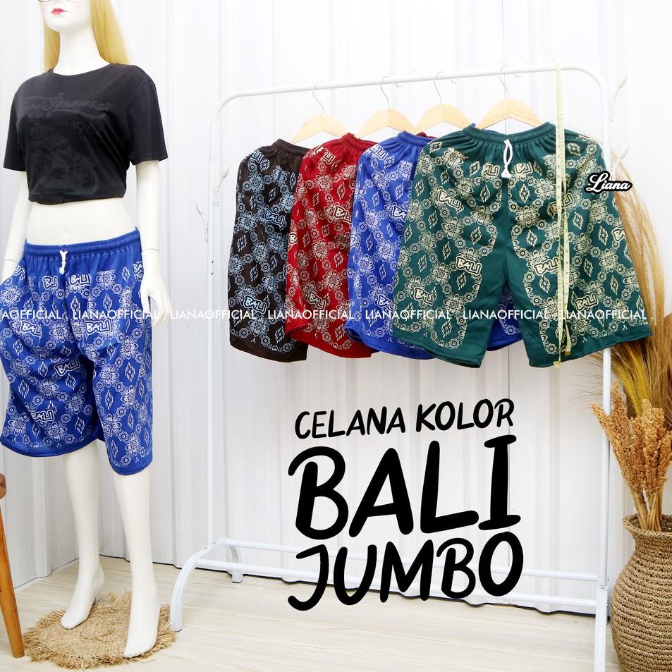 "KTA.18Oc22ᵞ" Celana Pendek Jumbo Wanita Kolor Santai Motif Songket Bali