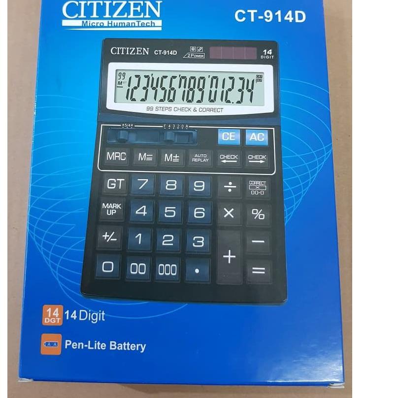 

Hot Sale Kalkulator CITIZEN 14 Digit CT-914D Ukuran Jumbo ... ...