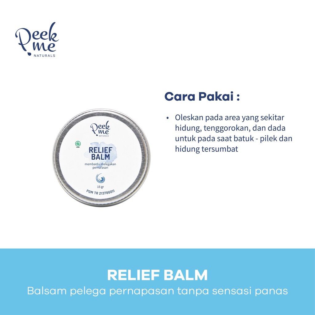 PEEK ME NATURALS  RELIEF BALM (BREATHE BALM) - BALSEM 15GR