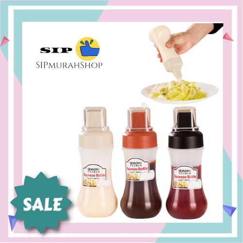 BOTOL SAUS 5 LUBANG DENGAN TUTUP / Botol saus Plastik Wadah Saus Kecap Minyak Mayonaise / Plastic Bottle Sauce / condiment bottle