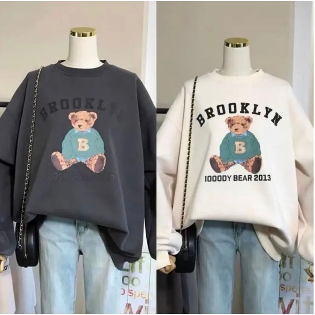 SWEATER BEAR 2013 BROOKLYN WANITA BAHAN FLEECE