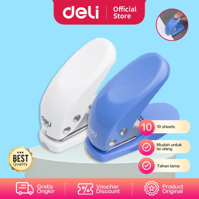 

Pemotong Deli E0111 Pembolong Kertas-1-Hole Punch 10Sheets