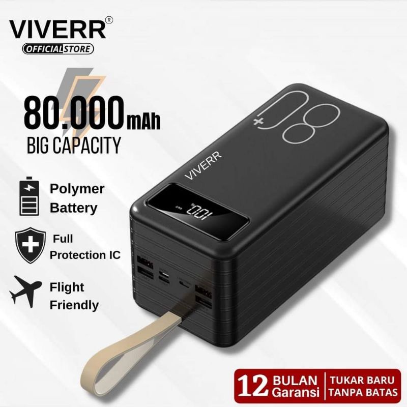 Powerbank Original 80000 60000 mAh Kapasitas BESAR POWER FULL