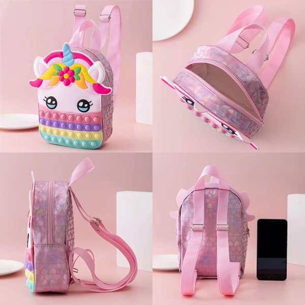 Tas Wanita Ransel Anak Pop It Unicorn School Bag Impor