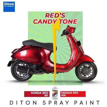 Pilox Diton Motor Yamaha Red 808 150ml Ekonomi Ekonomis Hemat Kaleng kecil Cat Pilok Merah Candy Tone Candytone Transparan Warna Yamaha Merah Kendi Metalik