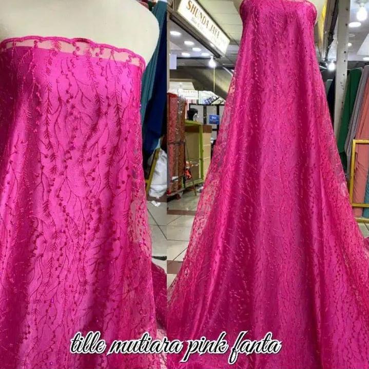 Dear--PROMO MURAH Kain tille akar mutiara / bahan brokat akar mutiara (padi).