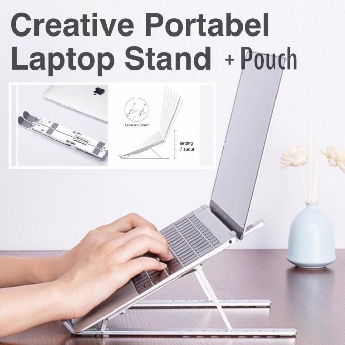 

Laptop Stand Aluminium Portable Anti Slip / Dudukan Alas Laptop