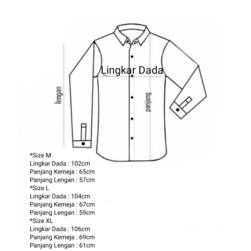 Kemeja Putih Pria Lengan Panjang Polos Premium Casual