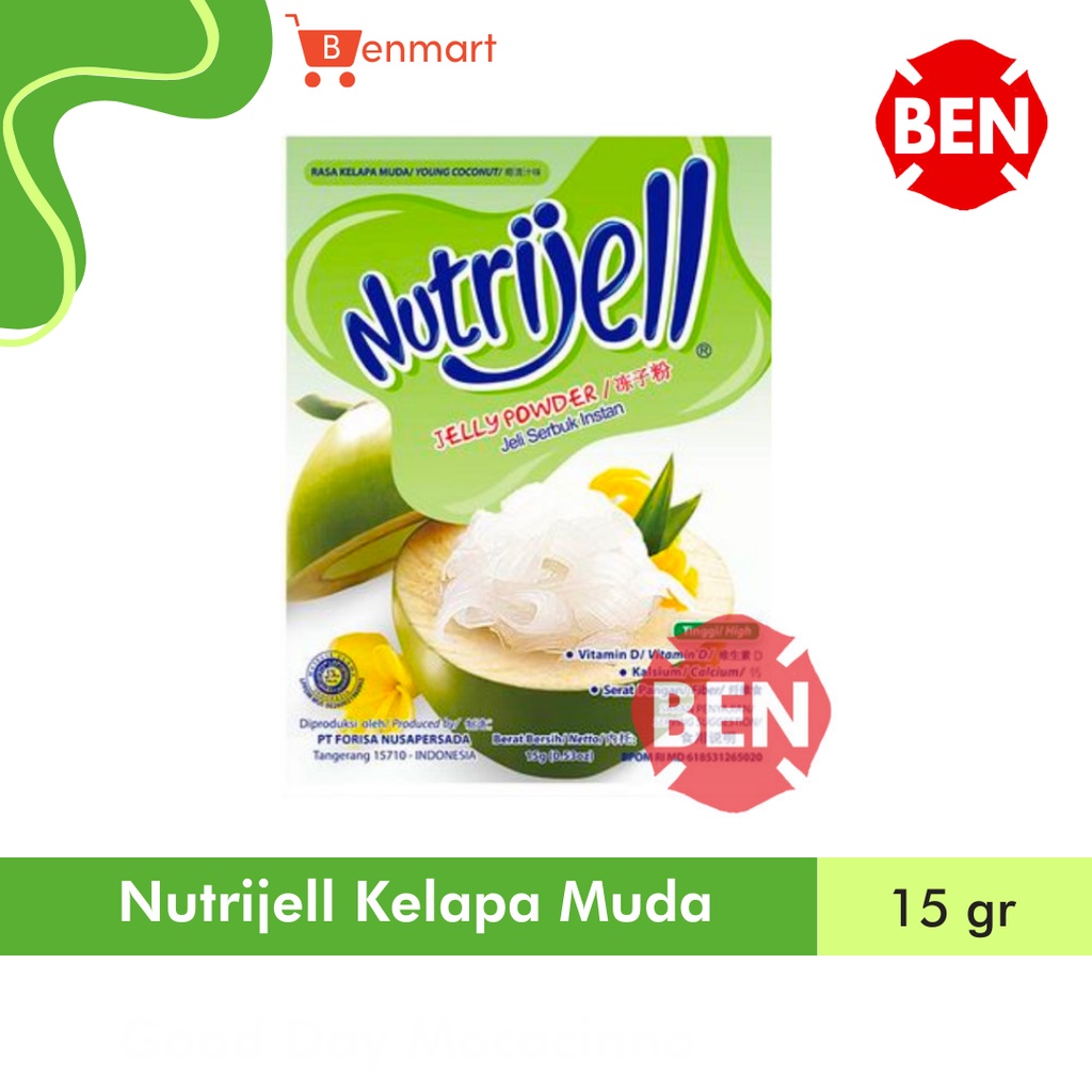 

Nutrijell Kelapa Muda 15g 15gr 15 g gr gram - Nutri Jell Coconut Hijau