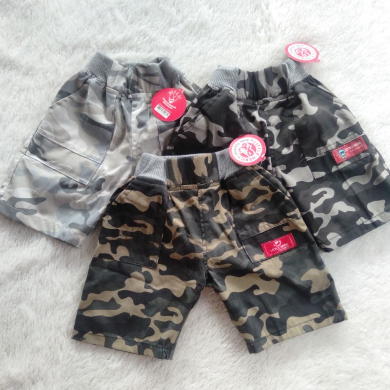 Celana pendek loreng army anak