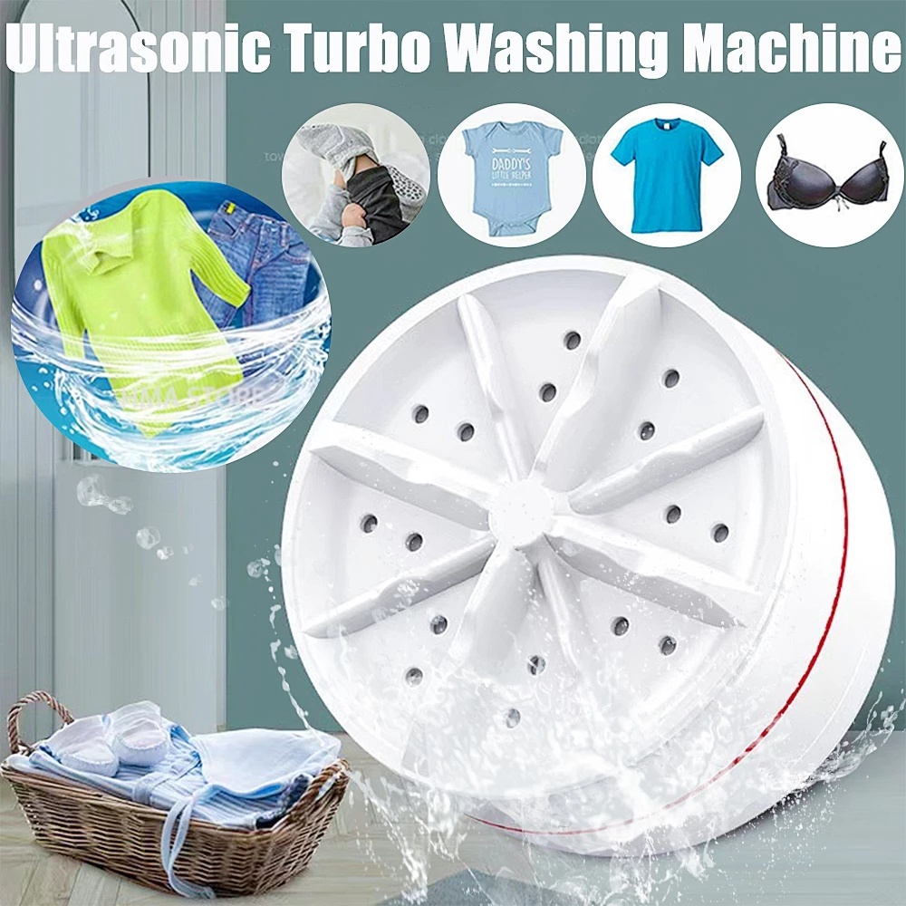 Alat Laundry Portable Alat Pembersih Penghilang Kotoran Mesin Cuci Ultrasonik Mini Turbo USB Powered 4-speed Adjustable Untuk Pakaian Kaos Kaki