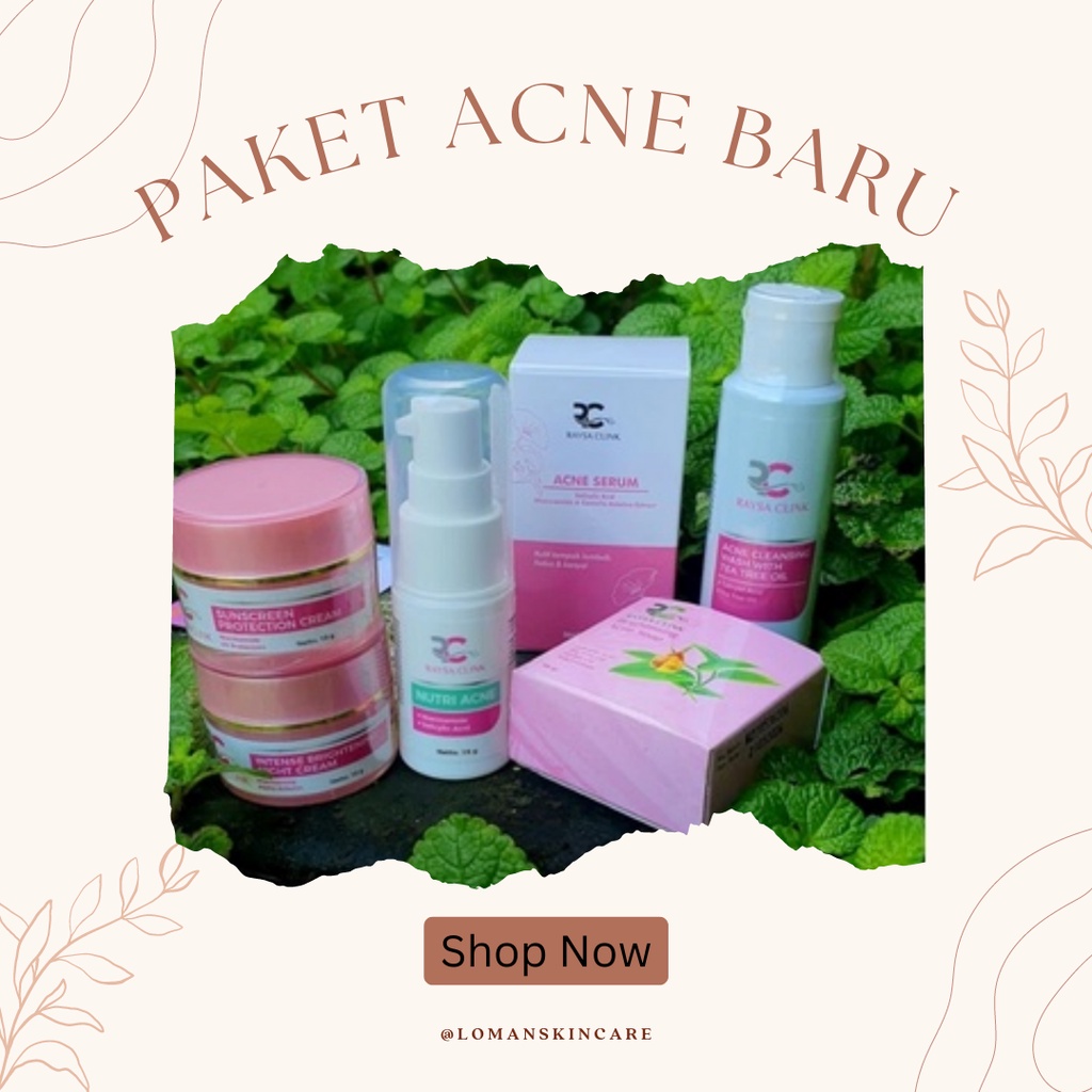 TERLARISS CREAM AMPUH PEMUTIH WAJAH JERAWAT DAN BOPENG PAKET AGNE / SENSITIF GLOWING RAYSA CLINK BPO