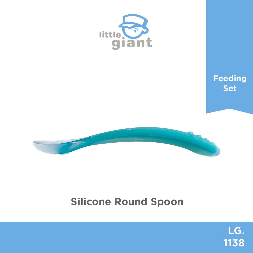 Little Giant Silicone Round Spoon Sendok Makan Bayi Green Hijau LG.1138