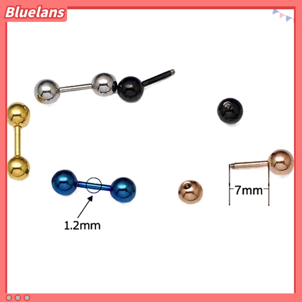 Bluelans Ear Studs Simple Wear-resistant Men Punk Ball Barbell Earrings