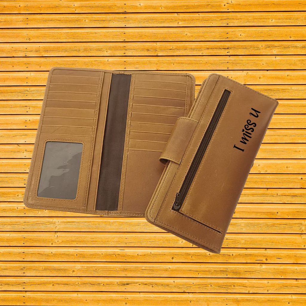 Dompet kulit asli wanita Tipe Logan Kartu Banyak