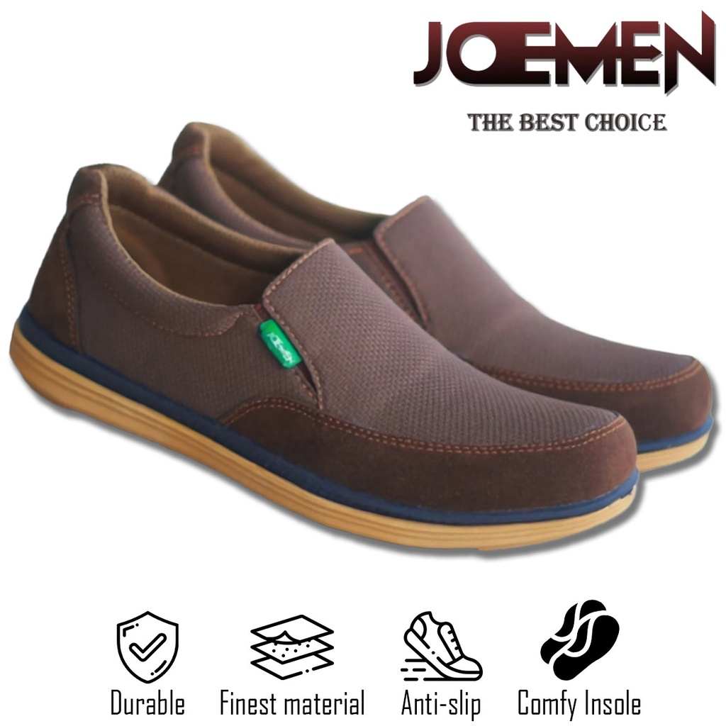 Sepatu Pria Slip On Original Joemen New Sepatu Slip On Pria Dewasa Casual Kerja Kantor Kulit-A71