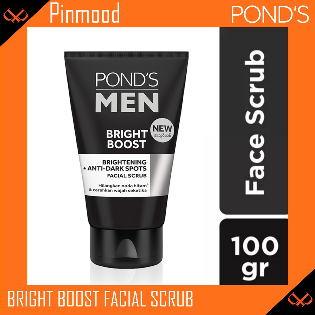 PONDS MEN BRIGHT BOOST [ 100 G ] SABUN CUCI MUKA BRIGHTENING FACIAL WASH CLEANSER WAJAH SCRUB WITH NIACINAMIDE POND'S