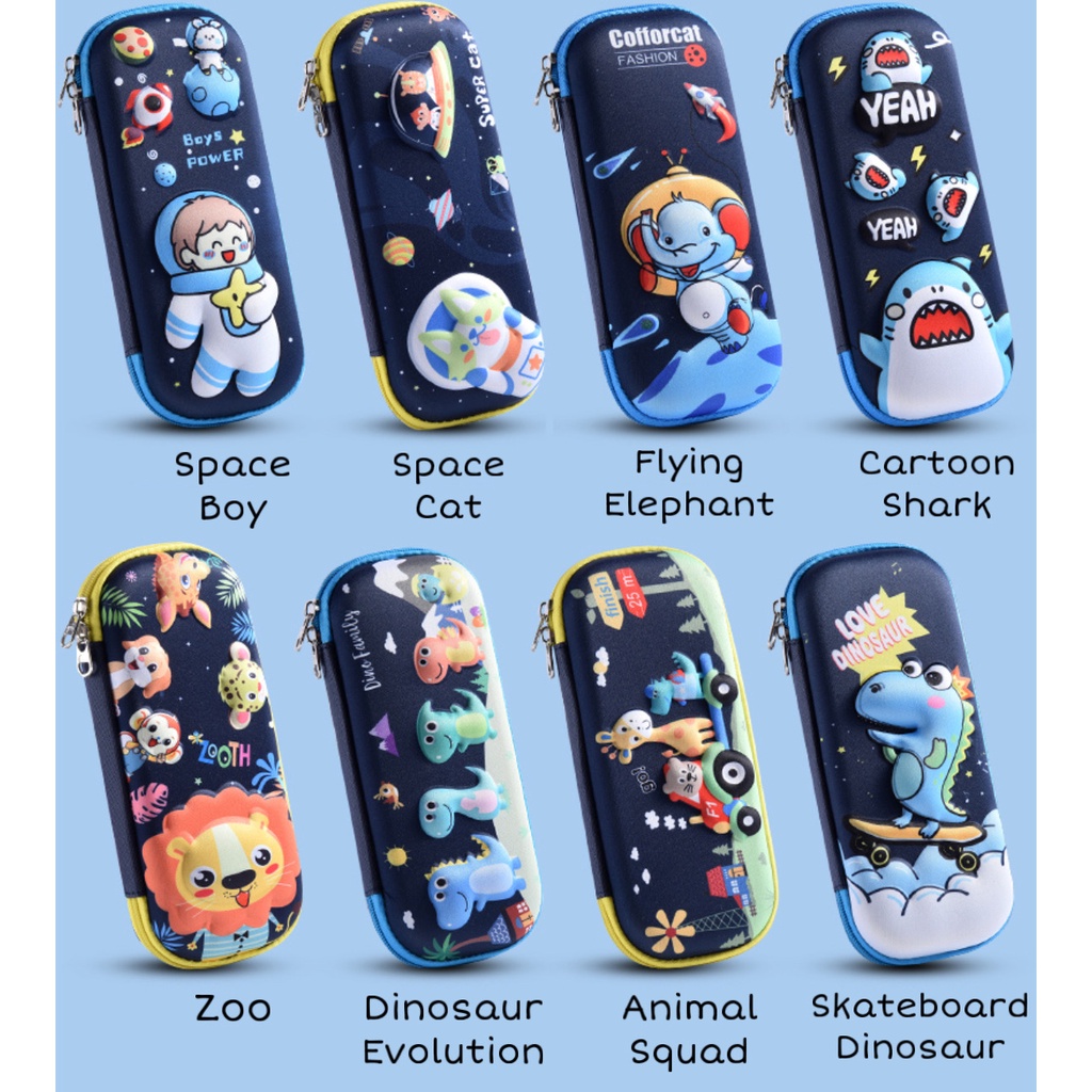 

SERENITY (KP01) Tempat Kotak Pensil Motif Kartun Karakter Unicorn 3D Bahan EVA Untuk Anak Perempuan Laki Laki Unisex Anti Air Import
