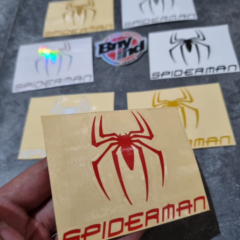 STICKER STIKER LOGO SPIDERMAN CUTTING