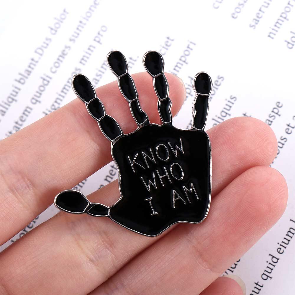 Mxbeauty Skeleton Palm Bros Ransel Mantel Perhiasan Aksesoris Hadiah Untuk Wanita Pria Skeleton Palm Badge Pin Tangan Enamel Pin