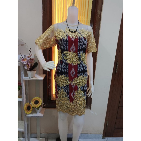 Jual Dres Tenun Pesta Super Premiun Kombinasi Brokat Shopee Indonesia