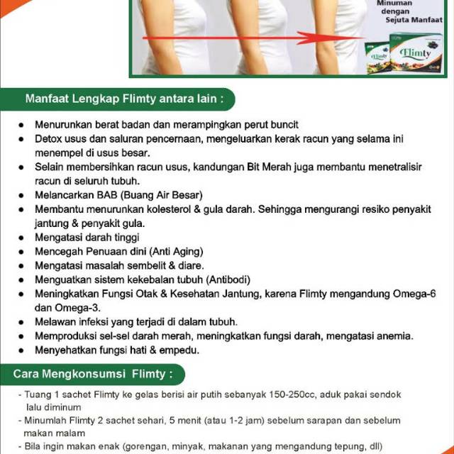 FLIMTY FIBER HERBAL DETOX USUS Penurun Berat Badan Satu Sachet