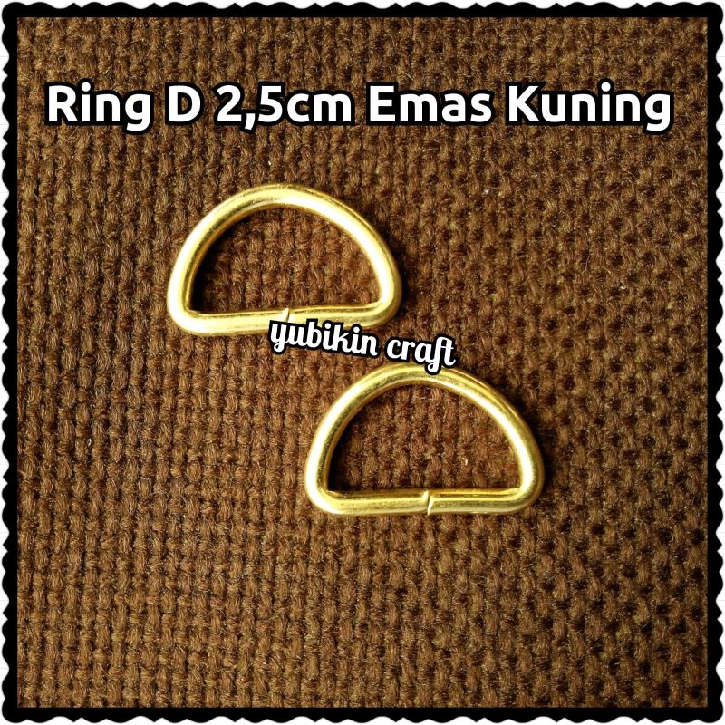 

1 Piece Ring D Besi Untuk Tali Tas Lebar 2,5cm Warna Emas