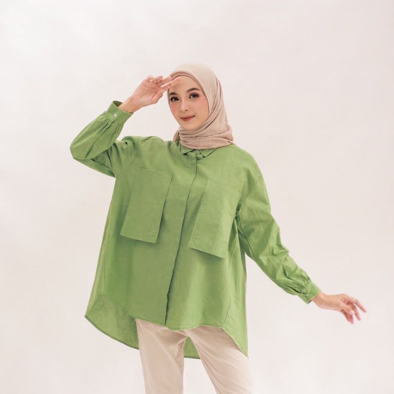 KEMEJA POCKET OVERSIZE LD120CM MUAT BB 80KG UP // KEMEJA KATUN JUMBO //KEMEJA TERBARU // KEMEJA KATUN